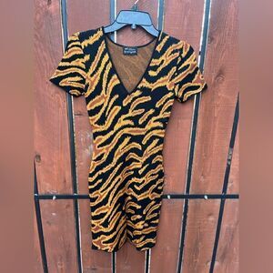 Torn by Ronny Kobo Caterina Bandage Dress Size Small animal print